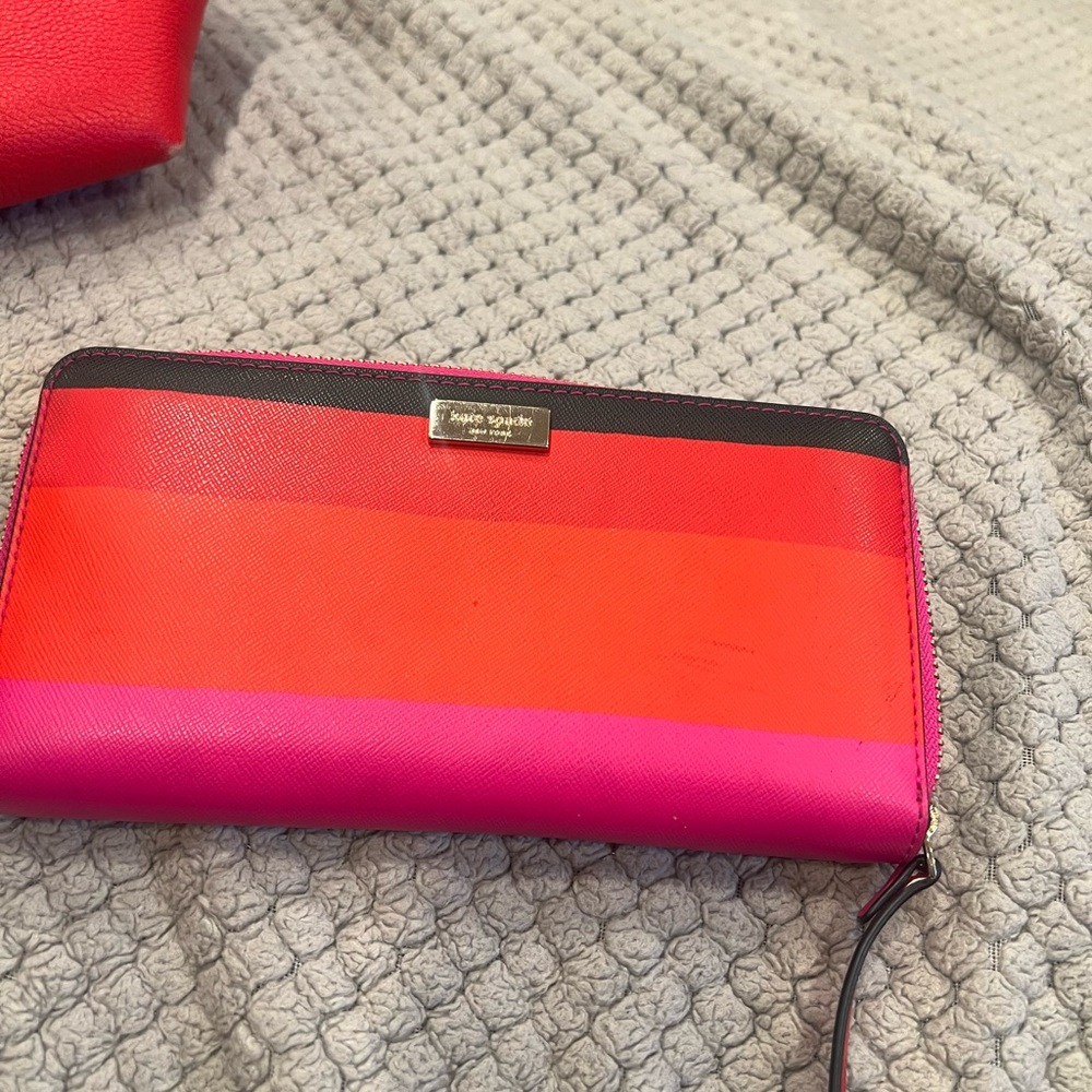 Kate Spade Vibrant Red and Pink Wallet